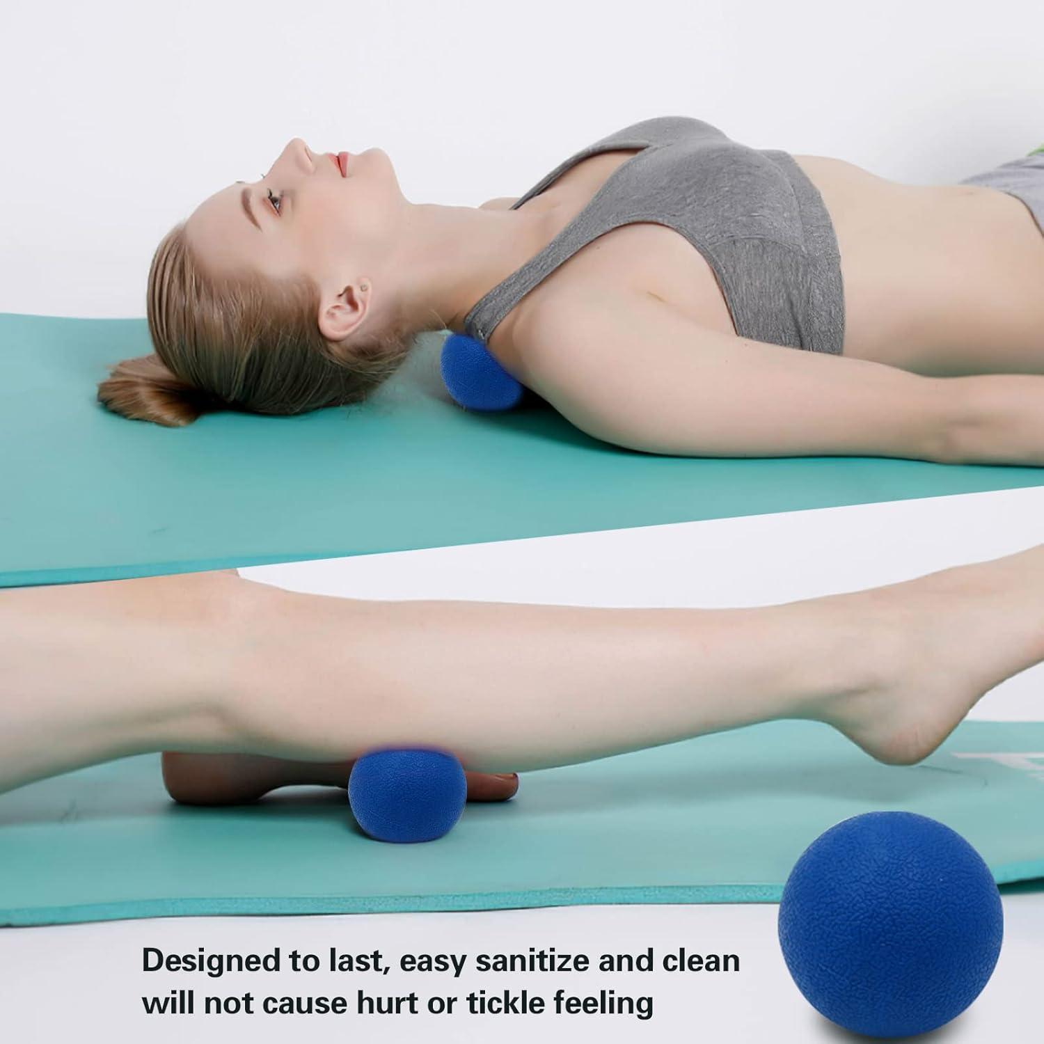 GreenLife – Masajeador de pies para aliviar la fascitis plantar, rodillo de masaje de pies con 2 bolas de masaje firmes para dolor de espalda,