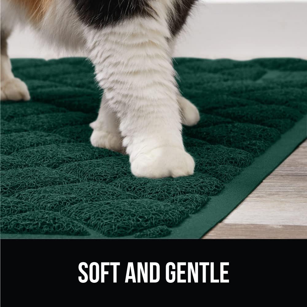 Gorilla Grip – Tapete para atrapar la arena de los areneros de gatos, 47 x 35 pulgadas, 100% impermeable, fácil de limpiar, respaldo texturizado,