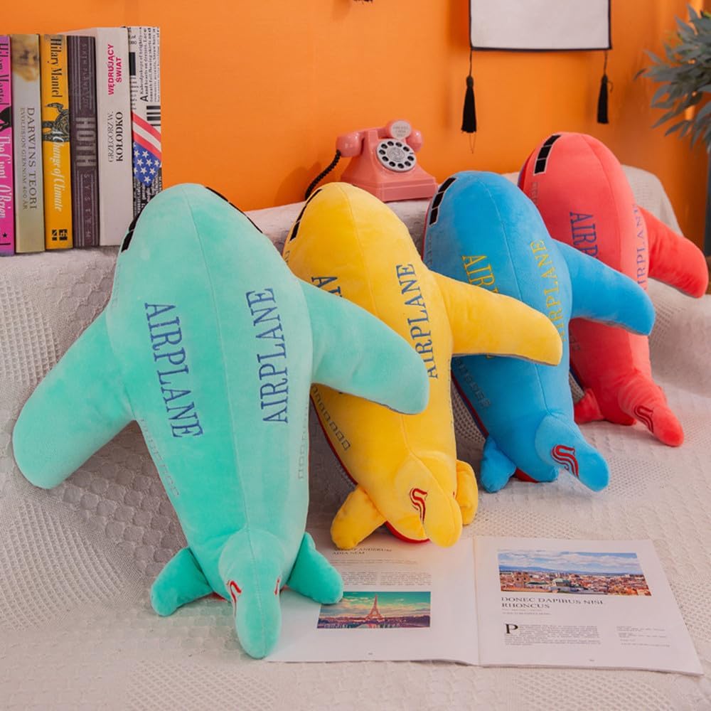 Juguete de peluche de 15.7 pulgadas, almohada de peluche de avión, cojín suave de avión de juguete, bonita decoración de guardería y juguete para