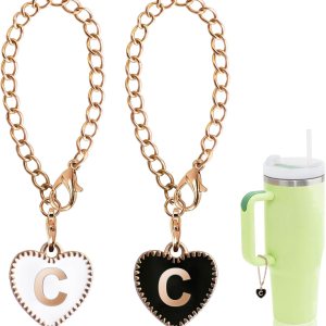 2PCS Letter Charms Accessories for Stanley Cup with Handle, Heart-shaped Personalized Name ID Letter Charm for Stanley Tumbler 2PCS Letter Charms Accessories for Stanley Cup with Handle, Heart-shaped Personalized Name ID Letter Charm for Stanley Tumbler