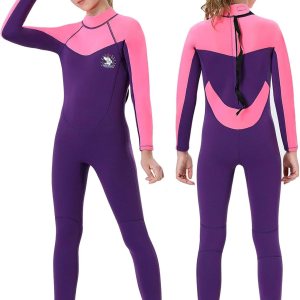 TBLUITE Traje de neopreno para niños y niñas en agua fría, 0.118 pulgadas y 0.079 pulgadas con cremallera trasera de neopreno cortolargo para TBLUITE Traje de neopreno para niños y niñas en agua fría, 0.118 pulgadas y 0.079 pulgadas con cremallera trasera de neopreno cortolargo para