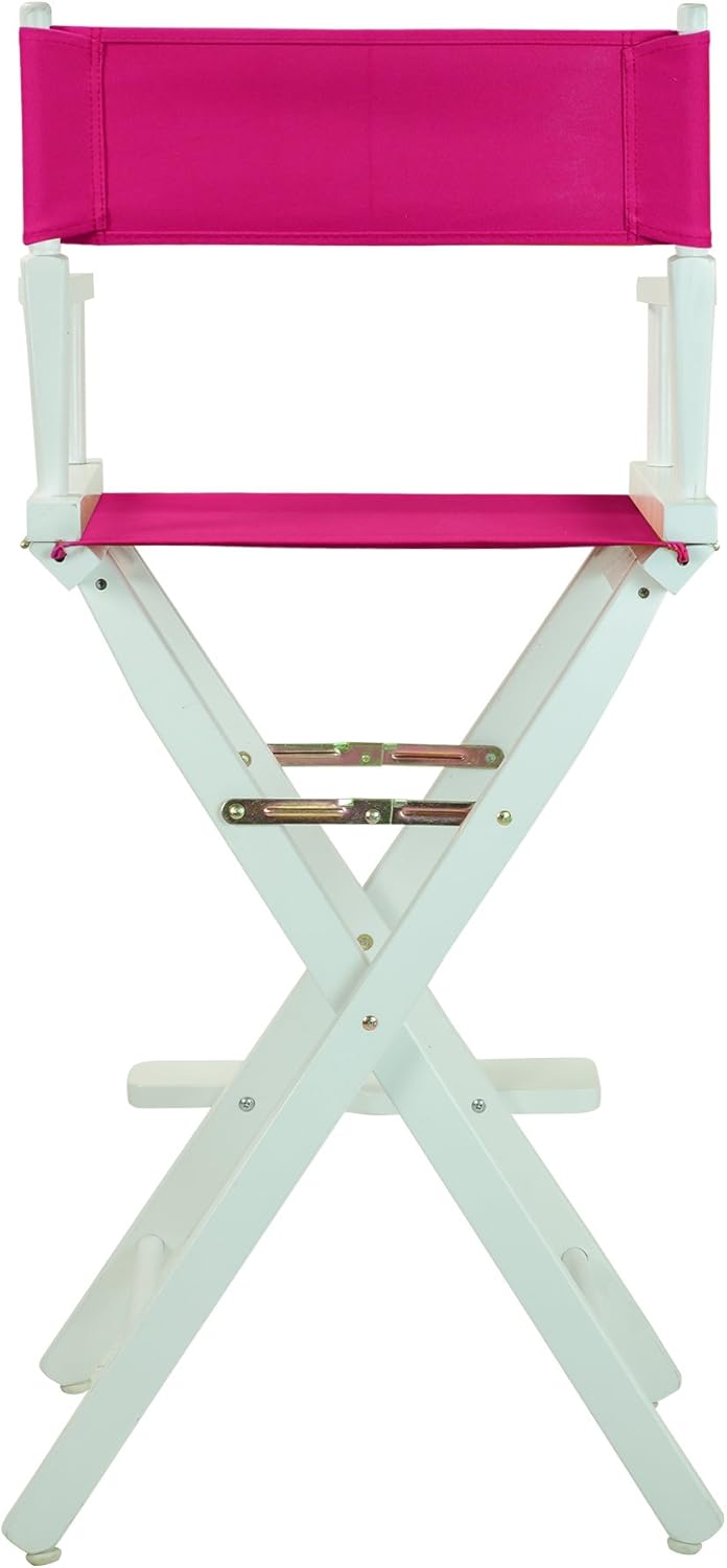 Casual Home 230-01021-30 – Silla de director de 30 in, marco blanco, lona magenta, altura de barra