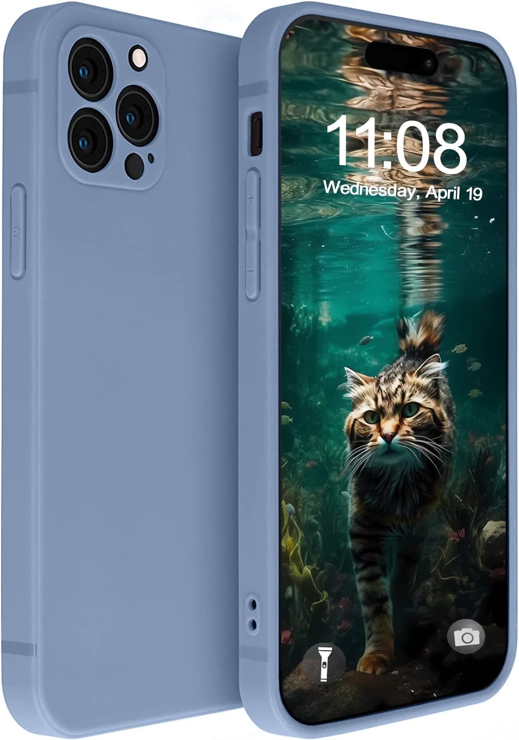 Funda compatible con iPhone 14 Pro con protección de cámara mejorada, funda de silicona mate para teléfono, a prueba de golpes, delgada, cubierta