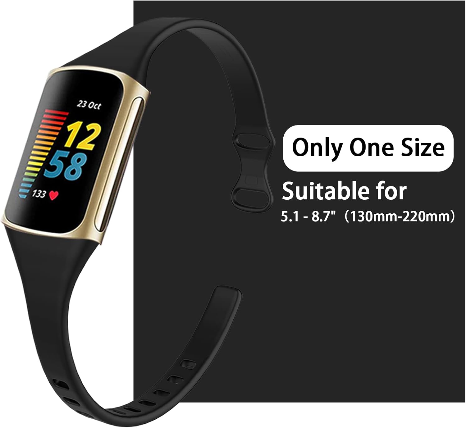 surundo Compatible con Fitbit Charge 6 BandsFitbit Charge 5 – Correa deportiva de silicona suave delgada y estrecha de repuesto para Fitbit Charge