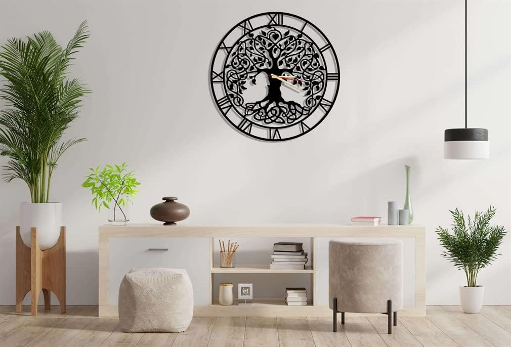 Reloj de pared de metal Árbol de la vida, reloj de pared decorativo del árbol de la vida, reloj de pared para el hogar, regalo de inauguración de la