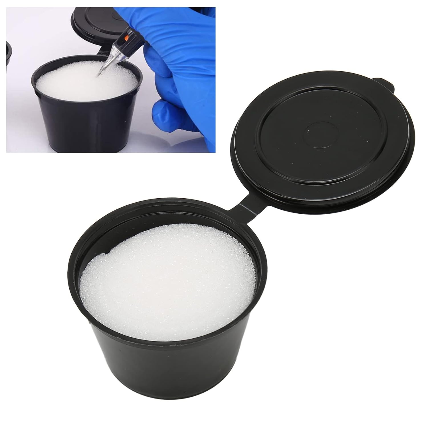 Sonew 18PCS desechables tatuaje aguja inmersión limpieza tazas, cartucho profesional de espuma de inmersión taza de limpieza tatuaje suministros