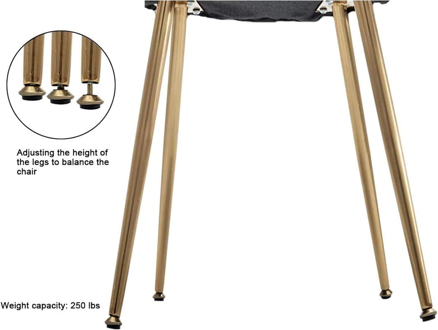Guyou Juego de 2 sillas de comedor de piel peluda, sillas laterales modernas para invitados, respaldo redondo, sillas decorativas modernas con patas