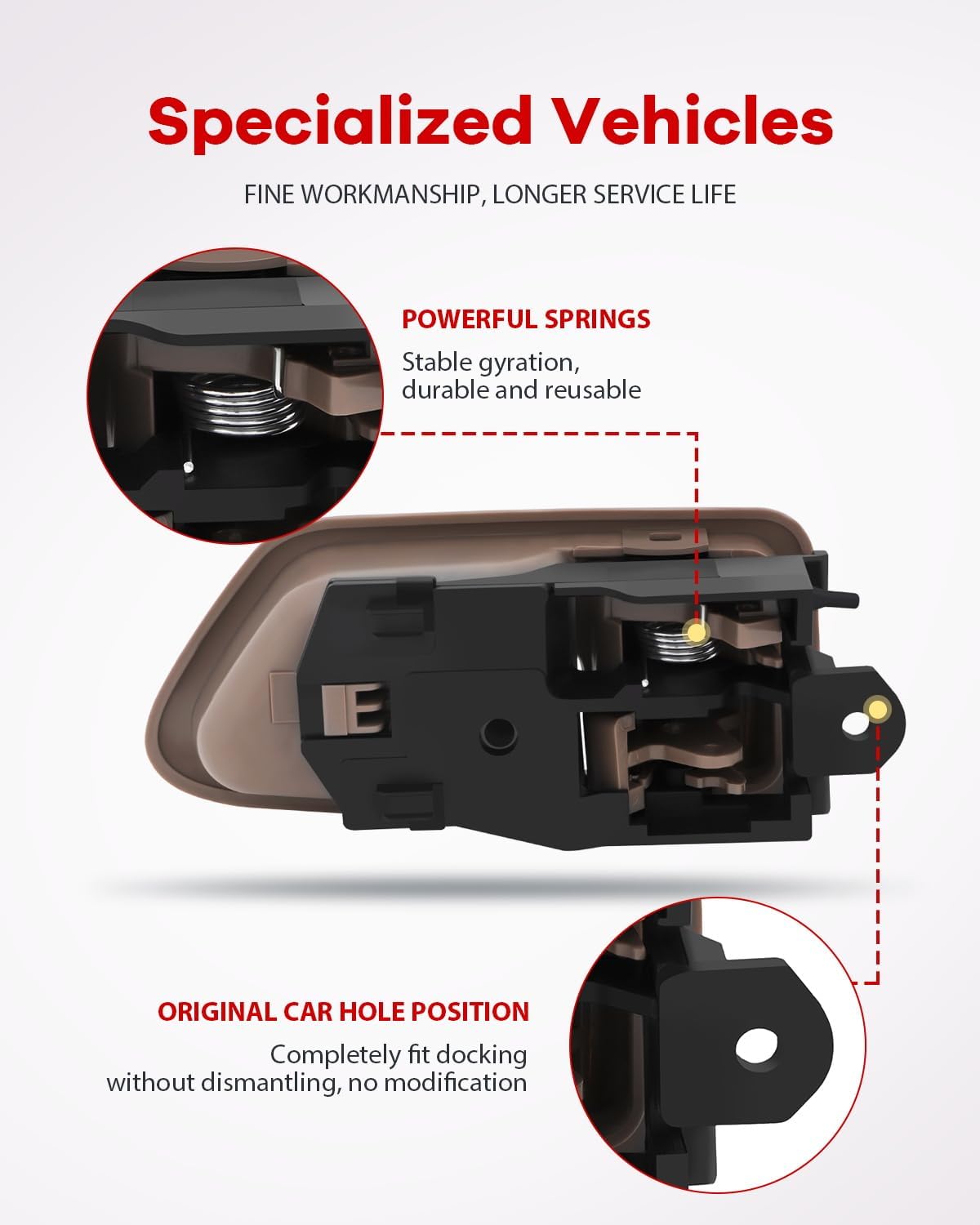Manija interior de la puerta del coche del pasajero del conductor de 4pcs se adapta a 1997-2001 para Toyota para Camry Beige
