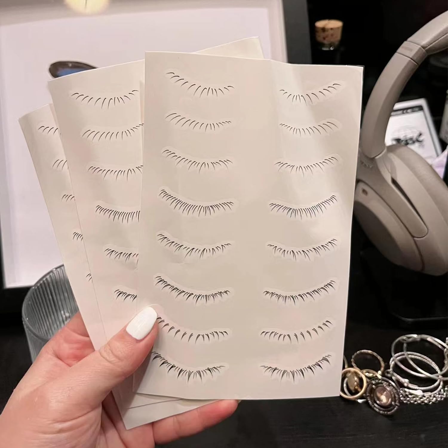 Calcomanías de pestañas para mujer, calcomanías de tatuaje de pestañas inferiores, calcomanías de ojos para niñas, herramientas de maquillaje,