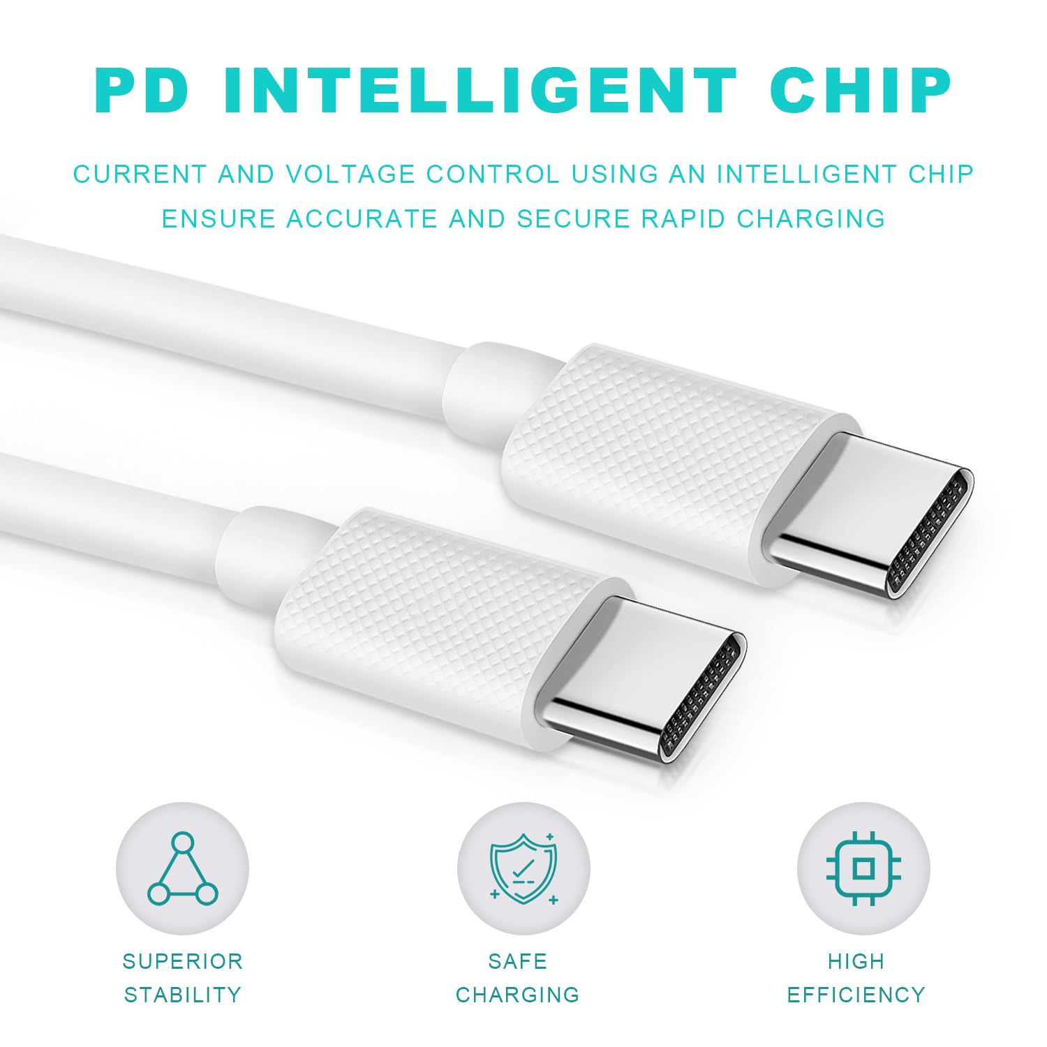 Cable USB C a USB C de 6 pies, cable USB C, cable USB C tipo C de 6 pies y 60 W, cable de carga rápida compatible con iPhone 15 Pro Max, iPad Pro