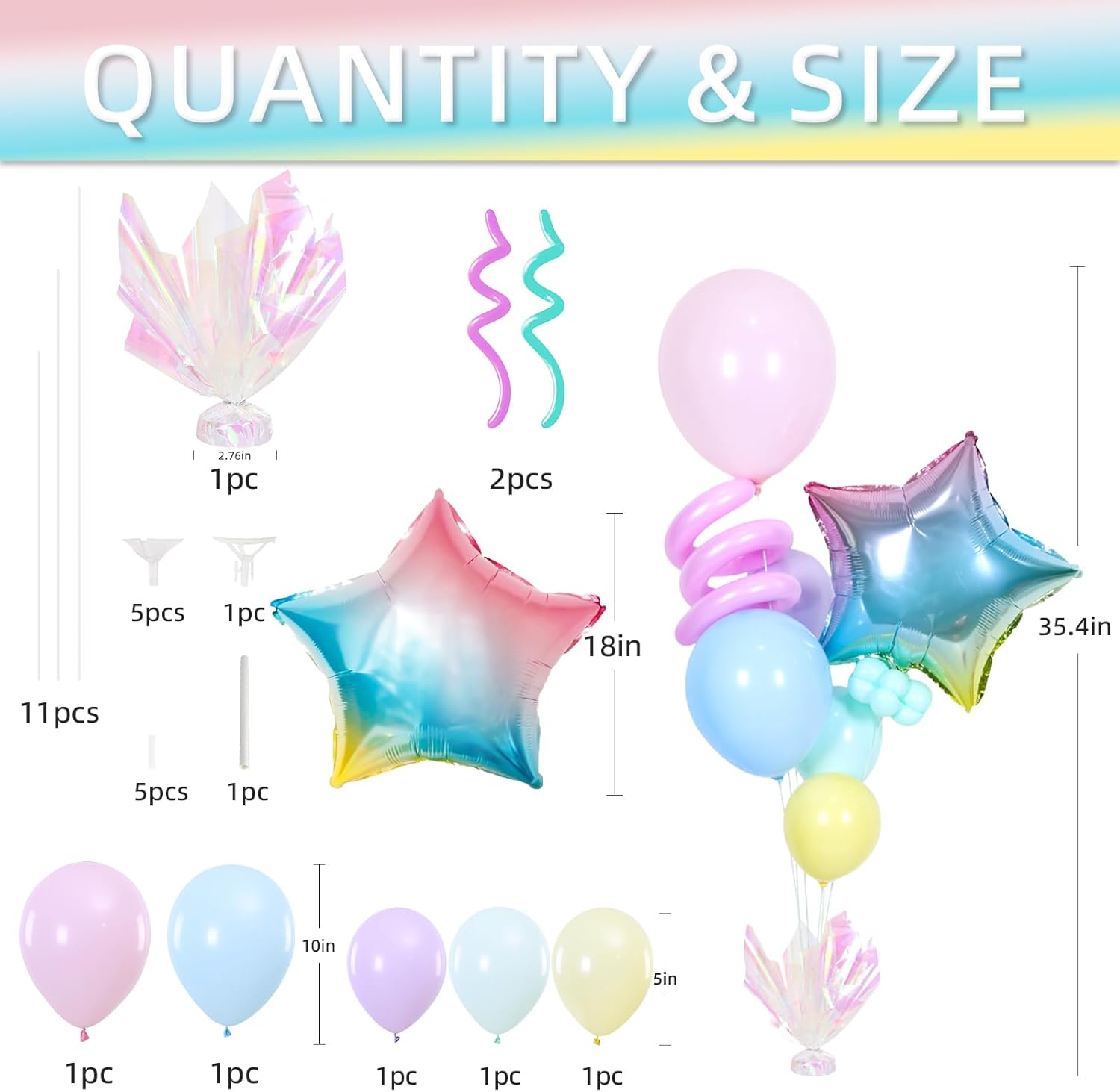 Juego de 2 soportes para globos con base sólida pesada, centros de mesa para cumpleaños, niñas, baby shower, San Valentín, decoración de fiesta de