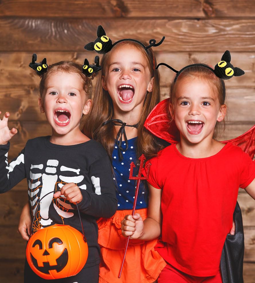 2 pinzas para el pelo de gato negro para la cabeza, accesorios de Halloween para mujeres, niños y niñas, gato negro, decoración de Halloween,