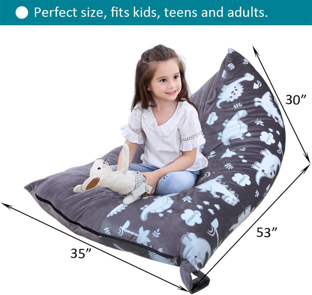 Bchway Family Funda para puf de almacenamiento de animales de peluche, bolsa de puf de animales de peluche para niños y adolescentes, súper suave y