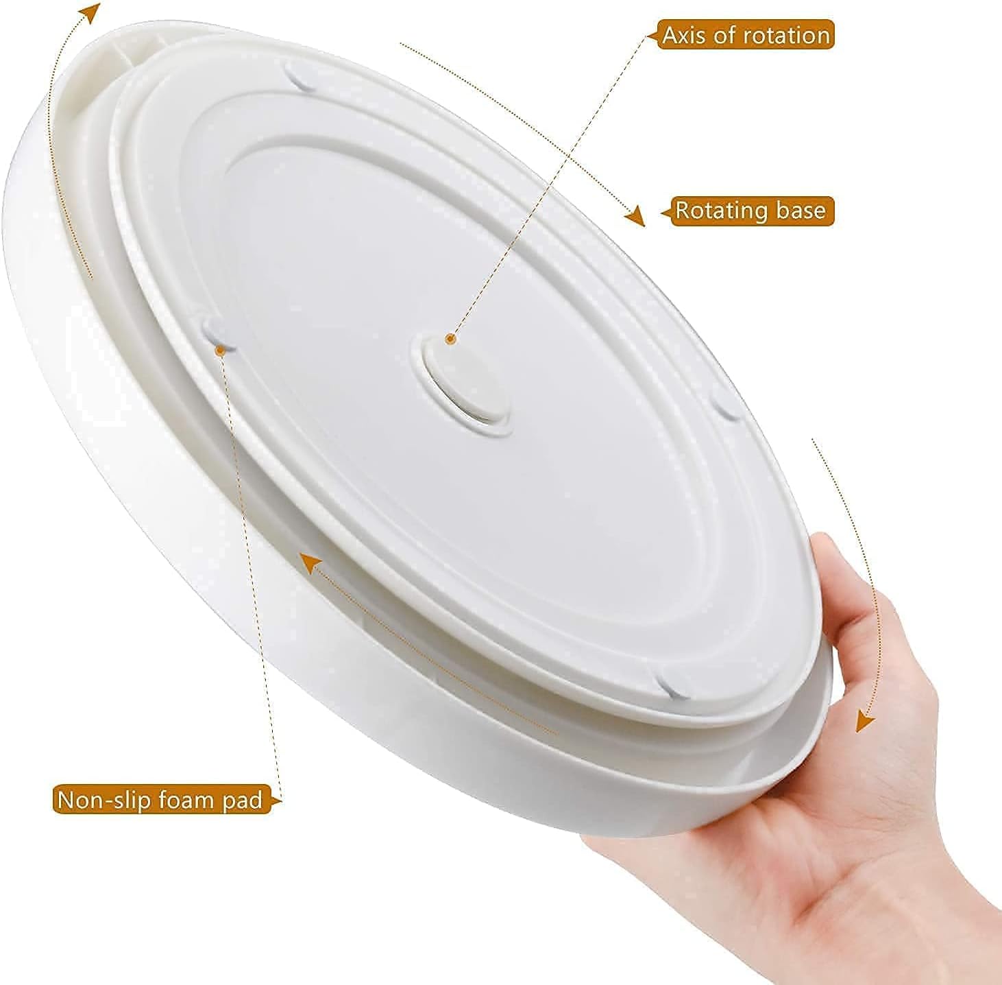 Rarapop Paquete de 2 soportes giratorios antideslizantes Lazy Susan, organizador giratorio de especias de 12 pulgadas para gabinete, despensa,