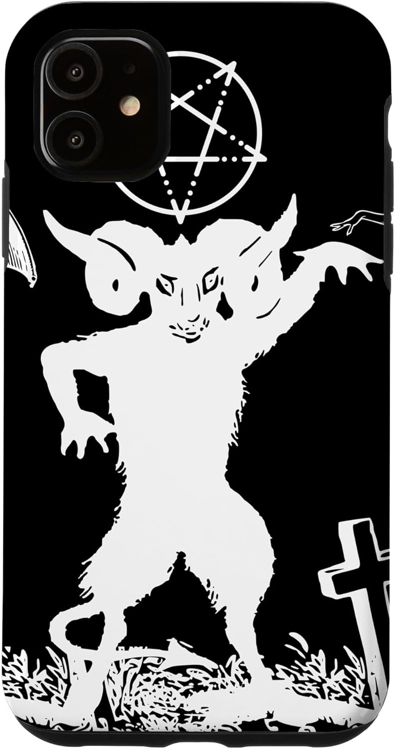 Funda oculta de fantasía oscura para iPhone 11 Baphomet