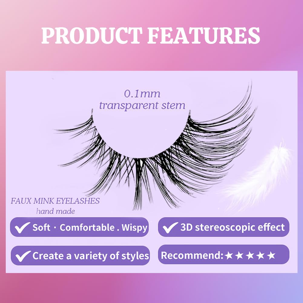 Pestañas de manga de ojo de gato, pestañas finas de 0.787 pulgadas, ojos de zorro, aspecto natural, pestañas postizas de anime Foxy, banda