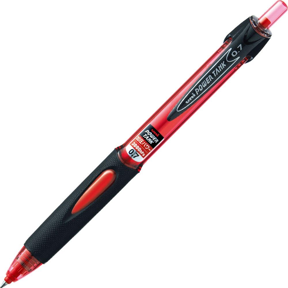 Uni Power Tank Bolígrafo – 0.028 in – Cuerpo Rojo – Tinta Roja