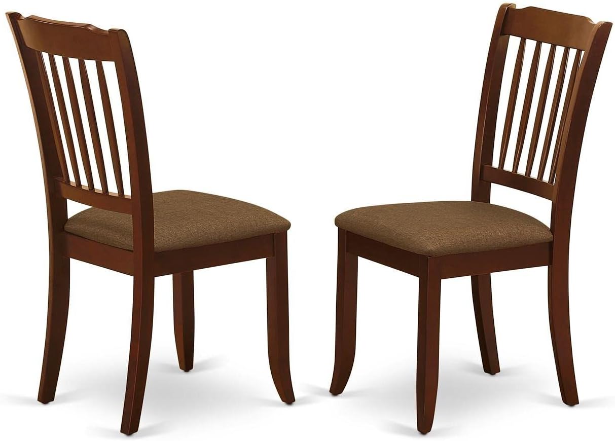 East West Furniture MZDA3-MAH-C Monza – Juego de cocina de 3 piezas para espacios pequeños que contiene una mesa de comedor rectangular con gotas y