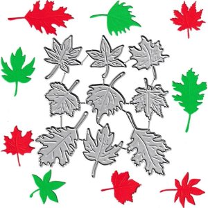9 troqueles de corte de hojas de arce, hojas de arce otoñales, plantillas de estampado de metal para álbumes de recortes y manualidades, álbum de 9 troqueles de corte de hojas de arce, hojas de arce otoñales, plantillas de estampado de metal para álbumes de recortes y manualidades, álbum de