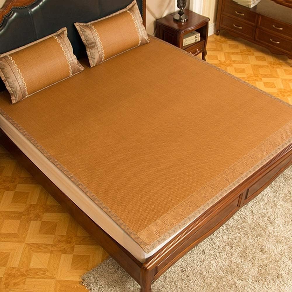 Foldable Bamboo Summer Bed Mat for Cool and Comfortable Sleeping – Breathable, Absorbent, and Durable – Improve Sleep with a Bamboo Mattress Topper