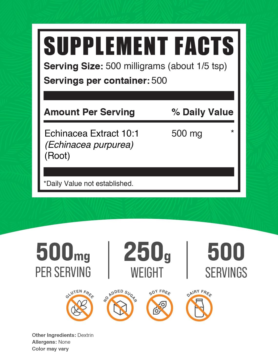 BulkSupplements com Extracto de equinácea - Suplemento de apoyo inmunológico - Extracto de raíz de equinácea - Refuerzo inmunológico - Suplementos - Imagen 3