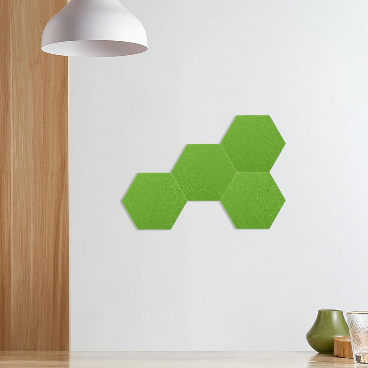 MAGICLULU 12pcs fieltro telón de fondo de pared etiqueta 3D hexagonal pegada