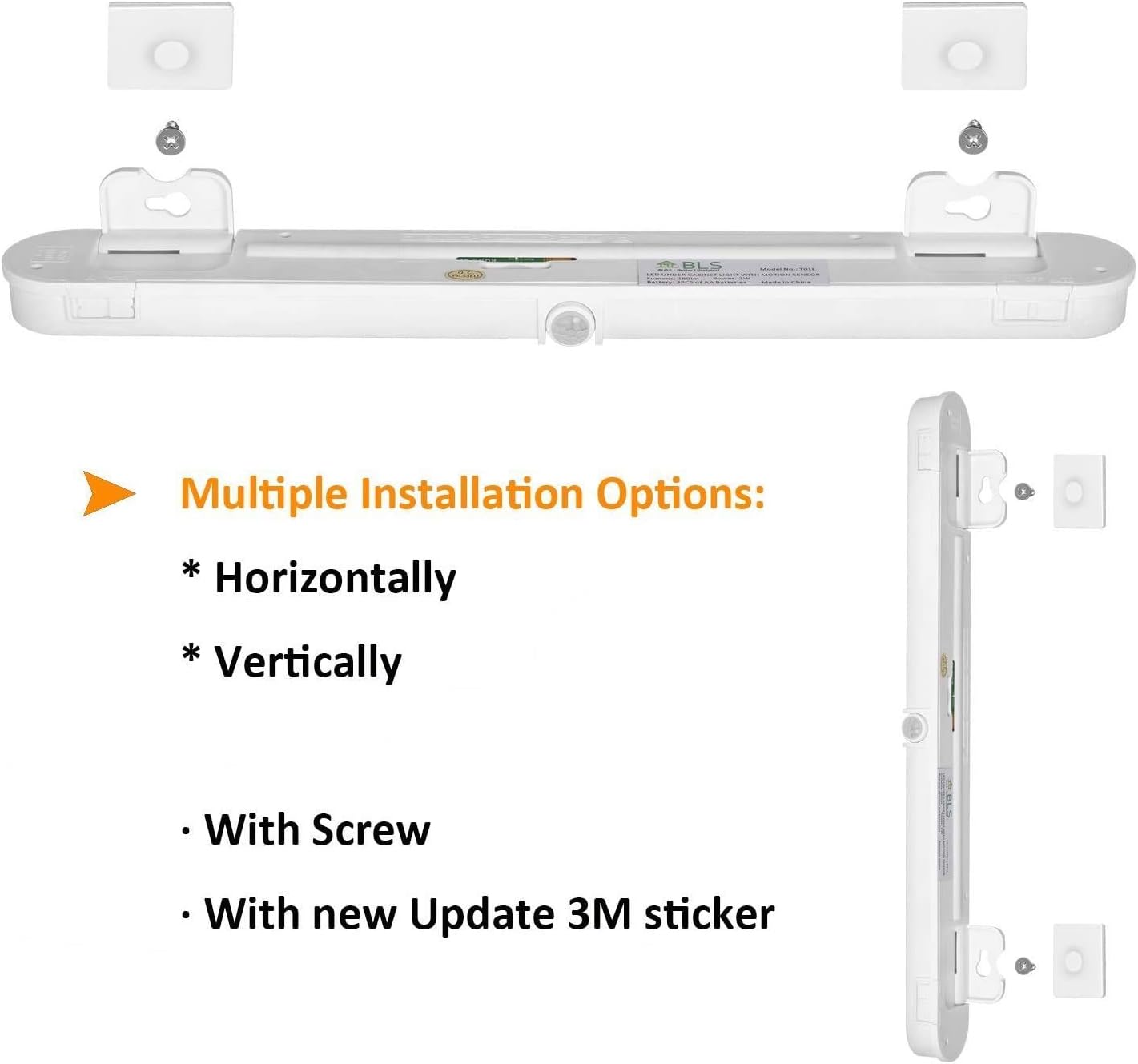 Luces de armario a pilas, luces LED con sensor de movimiento, luces para interiores debajo del gabinete, luces debajo del mostrador para cocina, 3