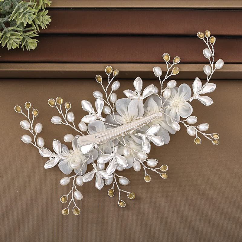 Flores de novia para el cabello de boda, vides, pieza de pelo de cristal, accesorios para el cabello de novia para mujeres y niñas