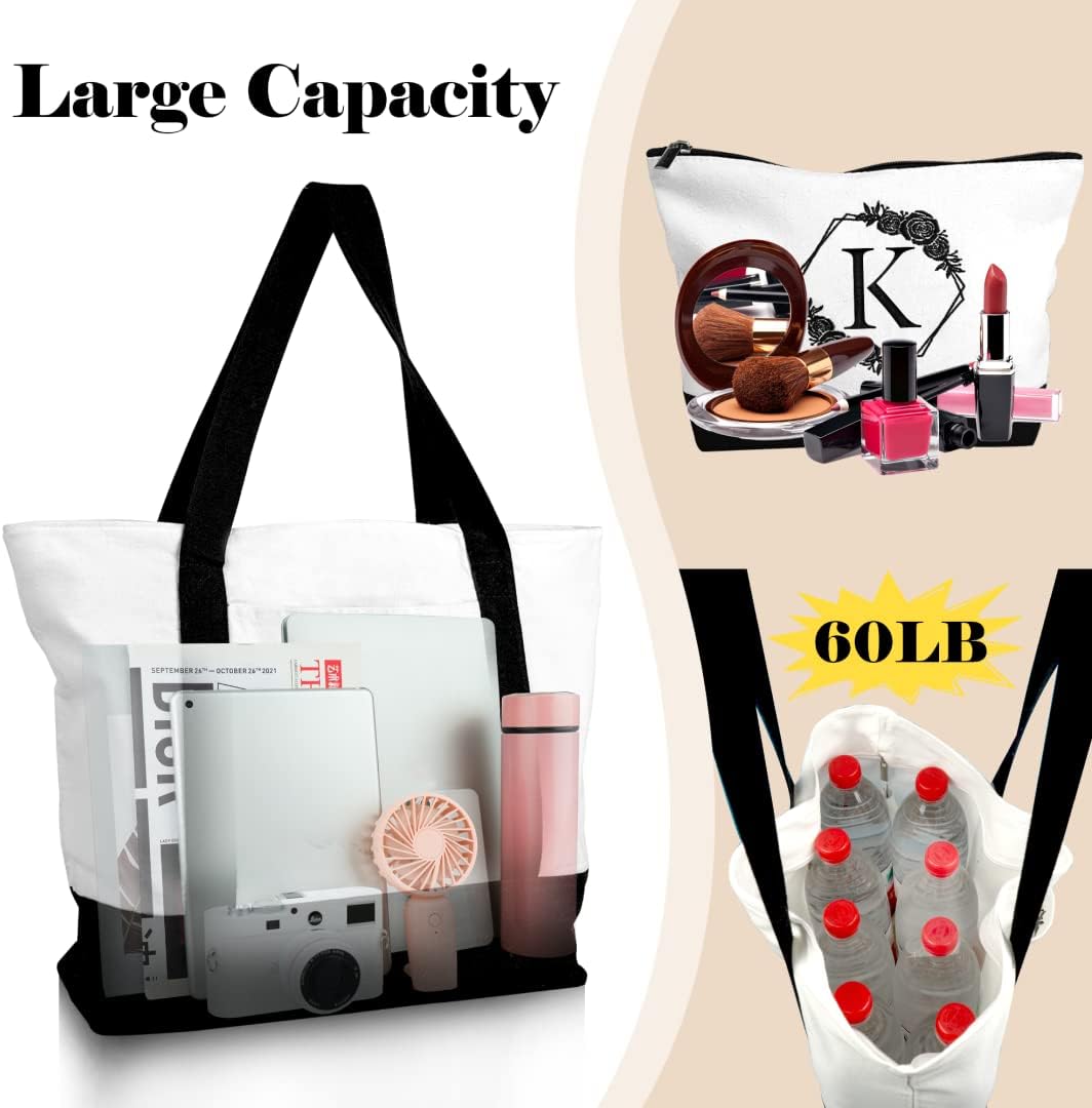 Bolsas de mano con iniciales para mujer, bolsa de playa con bolsillo y cremallera, regalos de 20 cumpleaños para niñas y amigas, bolsas de compras
