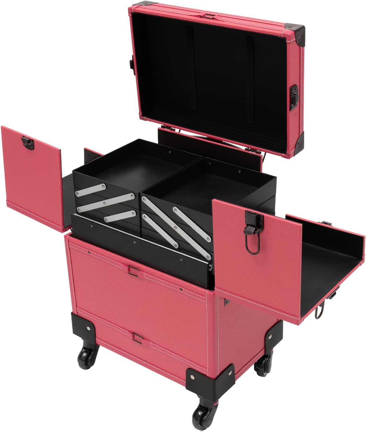 2 en 1 estuche de almacenamiento de viaje cosmético, Rosa, Moderno