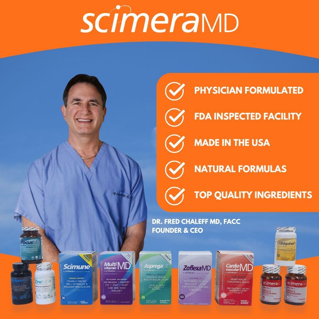 ScimeraMD Zoflexa Suplemento de apoyo articular con glucosamina, condroitina, boswellia, cúrcuma, MSM, para la salud de las articulaciones y los