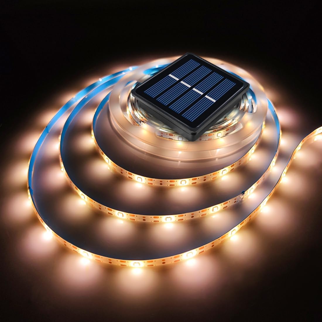 Tira de luces solares LED para exteriores, impermeable, 20 pies, 180 LED, para exteriores, jardín, camino, cubierta, iluminación de Navidad,
