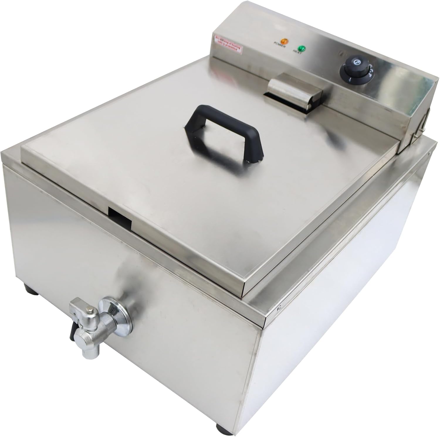 Freidora comercial de acero inoxidable con 2 moldes de anillo para pasteles, donas, pollo frito, papas fritas