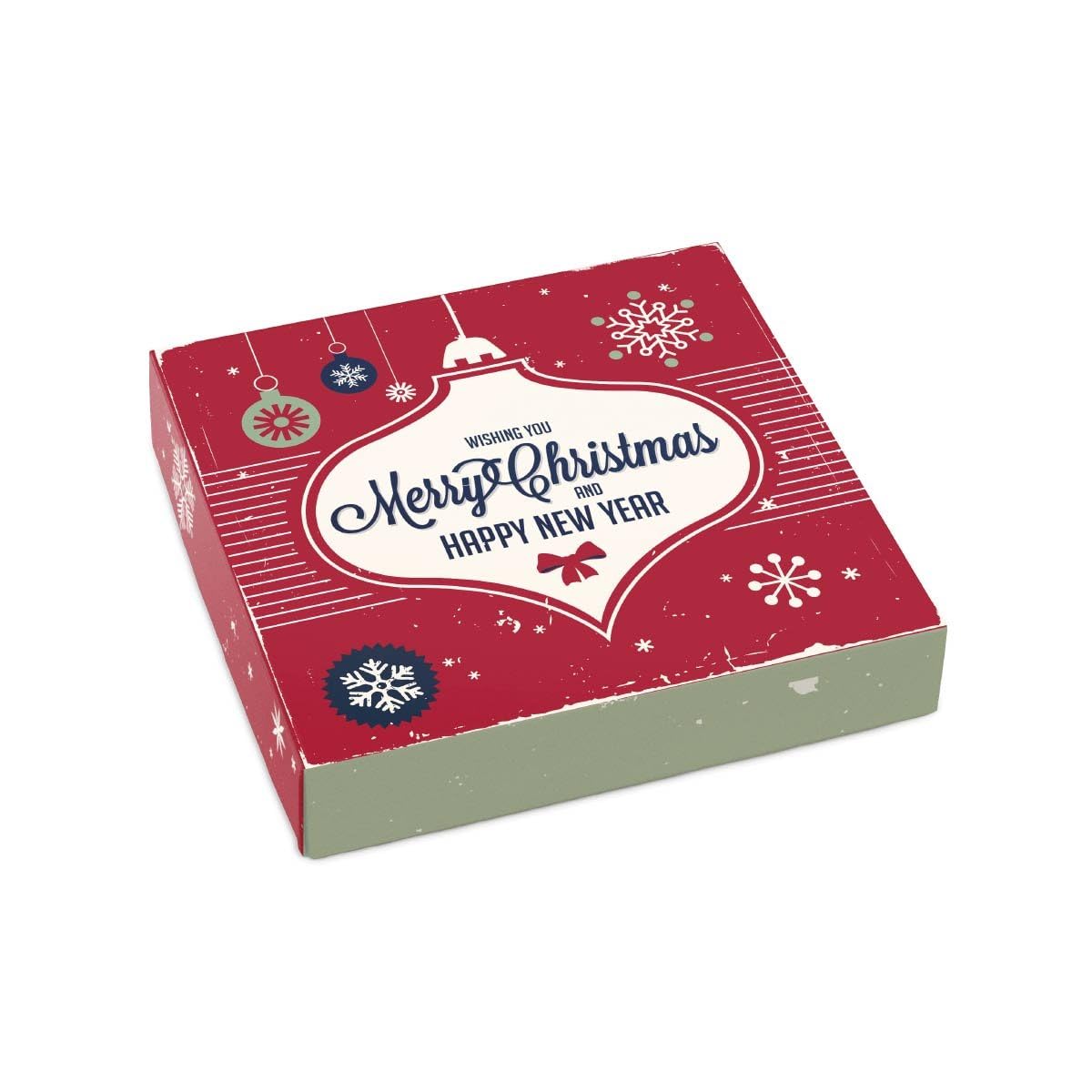 Caja de regalo de Feliz Navidad y Año Nuevo sin azúcar de chocolate surtido, hecha por diabetic Candy y apto para diabéticos