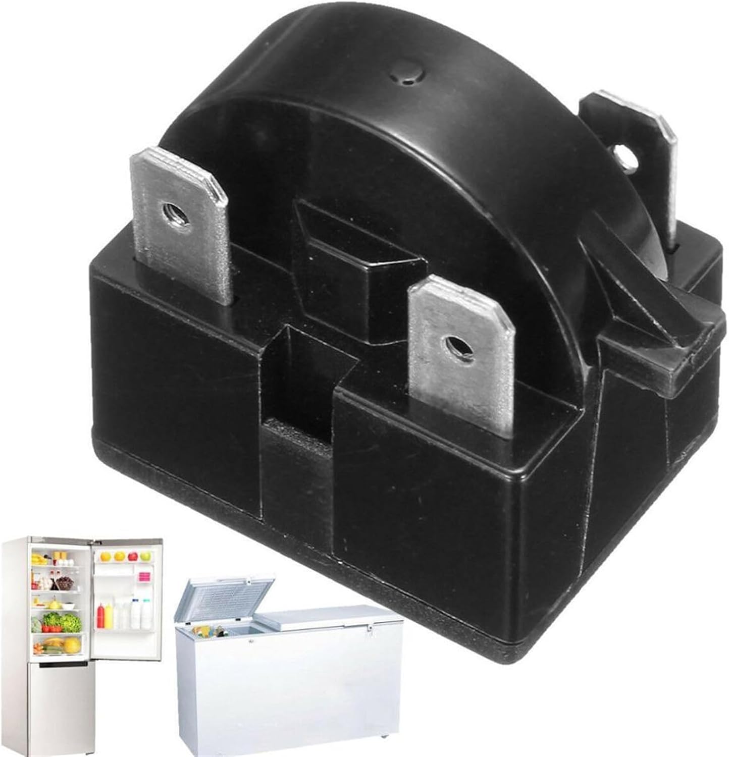 JAMCHE Relé de arranque frigorífico PTC tarter para QP-2-4.7 4.7 3 Pin Vissani Danby Compresor (Talla 12 Ohm)