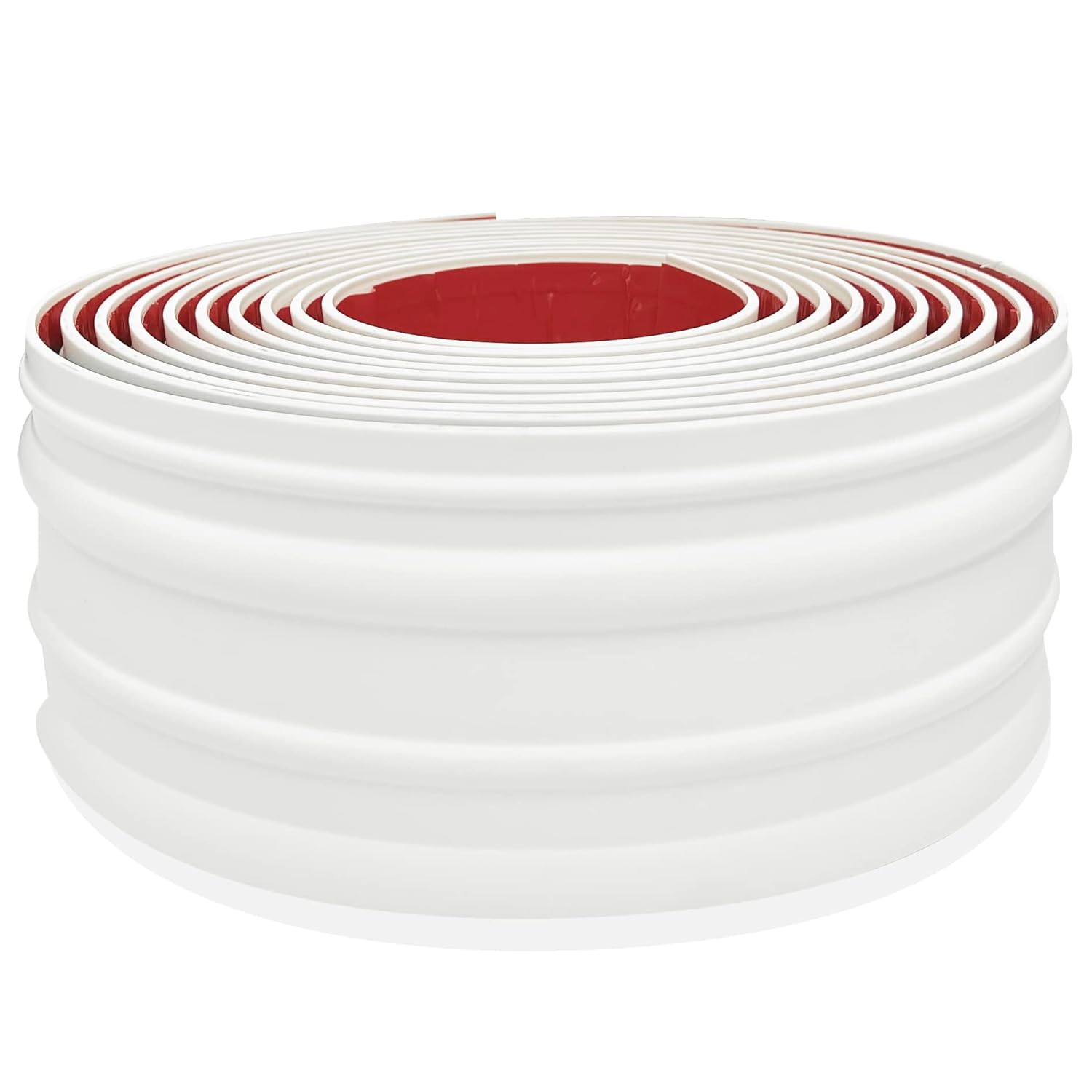 PRO FLEX Decoración de base de pared de vinilo blanco, ribete de 4 pulgadas x 20 pies con parte trasera adhesiva súper fuerte para despegar y pegar,