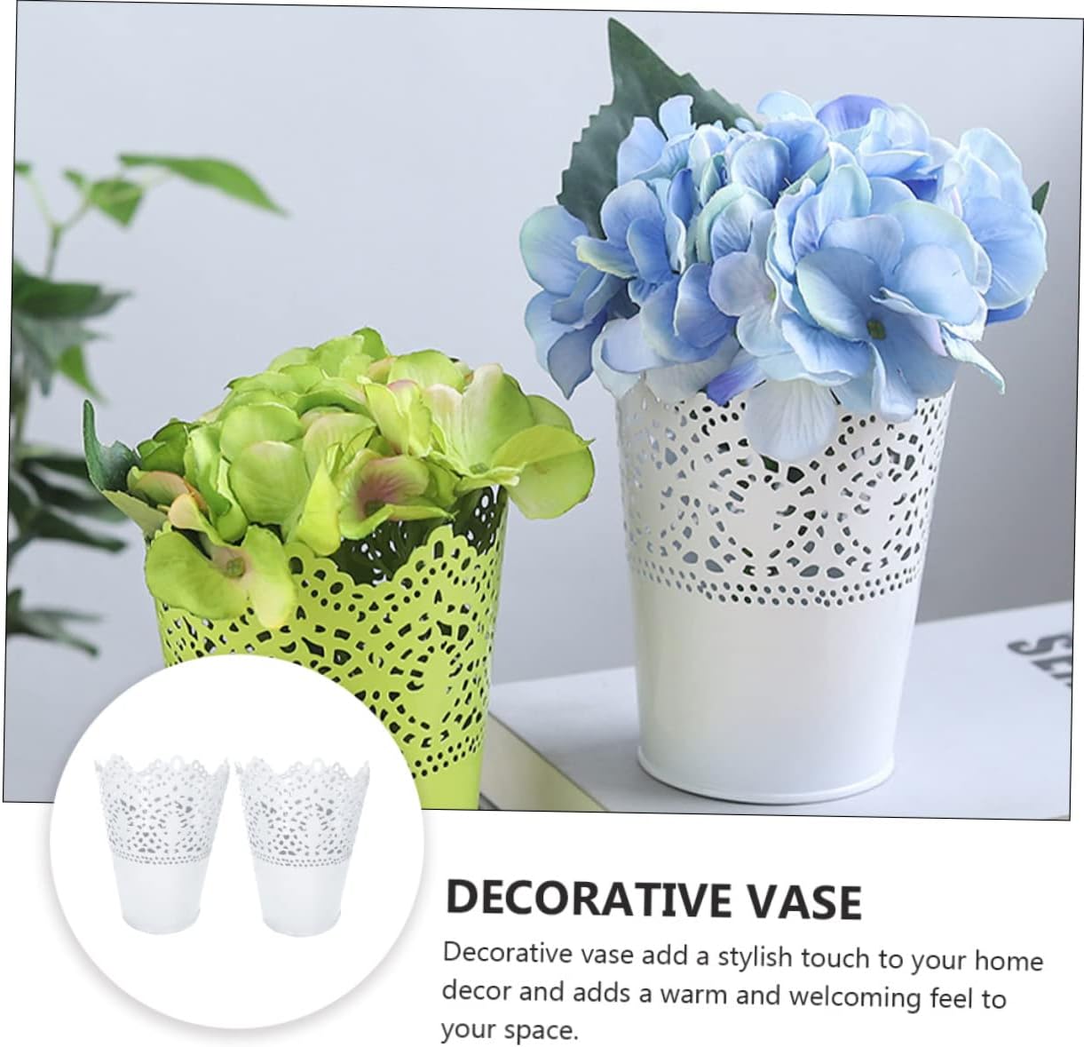 Yardwe 2 piezas de cubo de flores de estaño, decoración rústica, florero, ramo de boda artificial, jarra decorativa de granja, arreglos florales,