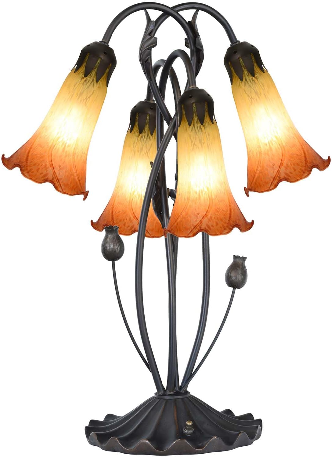 Bieye LS11 Lily Flower – Pantalla de repuesto para lámpara de vidrio soplado (amarillo naranja)