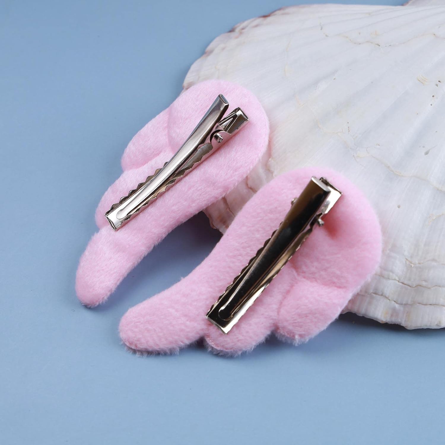 Pinzas para el pelo vintage con alas de ángel de felpa rosa, pasadores de pelo de ala de ángel de dibujos animados franceses, pinzas de pelo