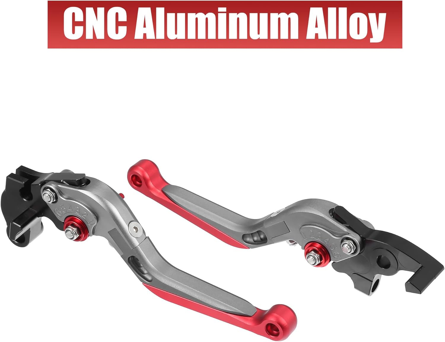 uxcell 1 par de palancas de embrague de freno de motocicleta ajustables plegables para Suzuki Gixxer Sf250 2020-2021 tono titanio rojo