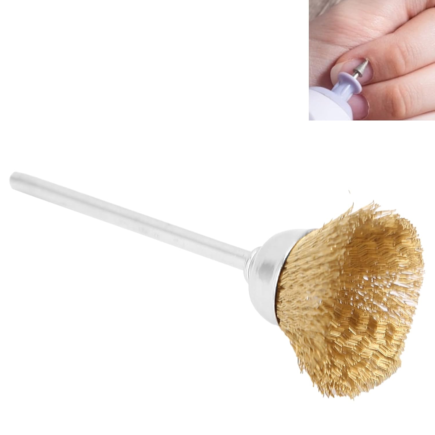 Juego de brocas de uñas, cepillos de limpieza, alambre de latón, limpiador de cabezal de manicura para máquina de taladro de uñas, manicura