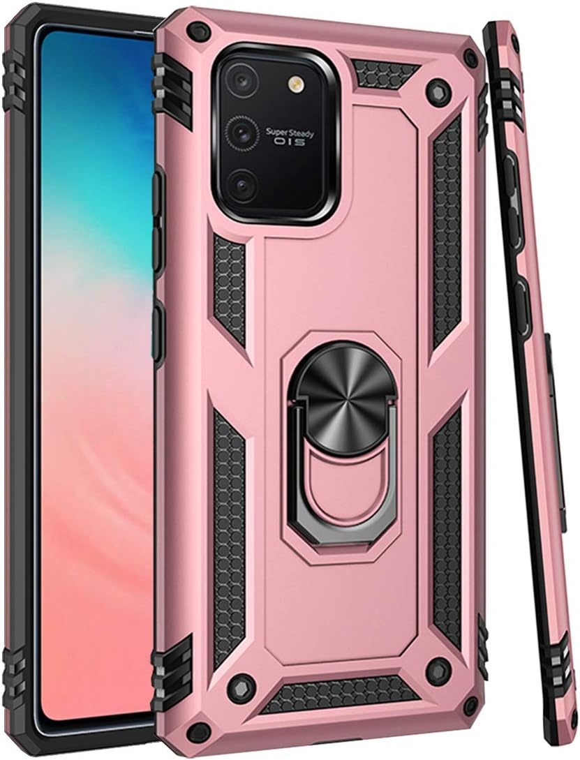 Funda para Galaxy S10 LiteSamsung A91, grado militar soporte magnético para anillo de automóvil, soporte de soporte protector para Samsung Galaxy