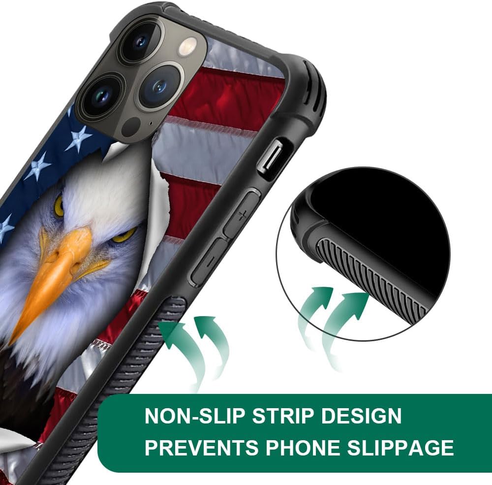 DAIZAG Funda compatible con iPhone 15 Pro Max American Flag Eagle – Funda para teléfono a prueba de golpes, funda de TPU suave para iPhone 15 Pro Max