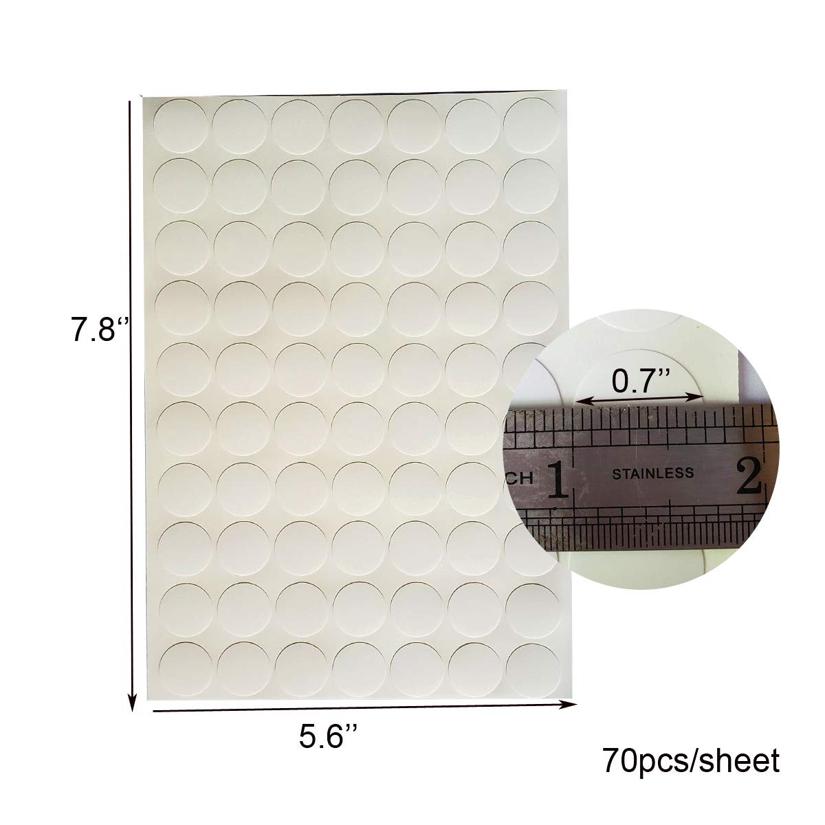 4 hojas autoadhesivas de PVC para agujeros de tornillo, tapas de tornillos de 0.71 pulgadas para armario