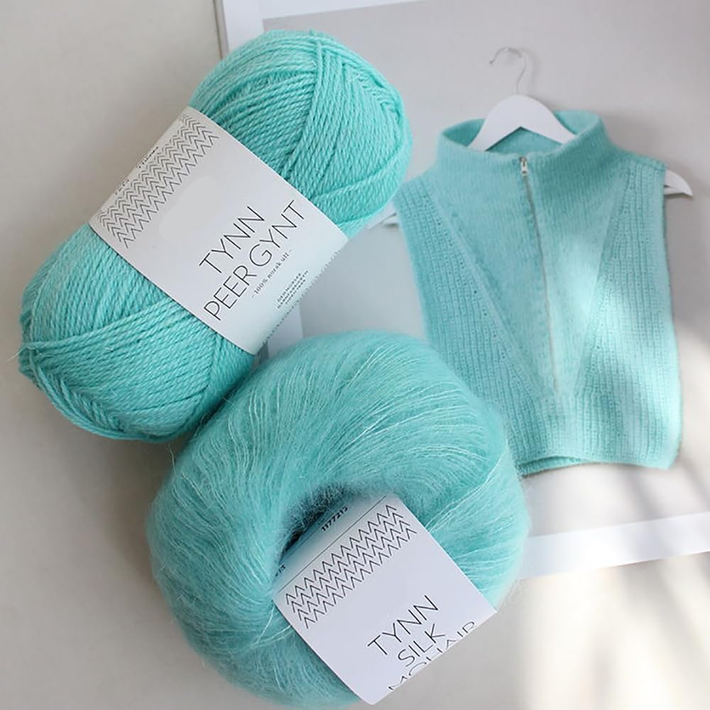 Yarn Ave Hilo para tejer 100% lana noruega, de 3 capas, peso para dedos, suave, cálido, ligero, para chaleco sin botones, para hombres, mujeres y