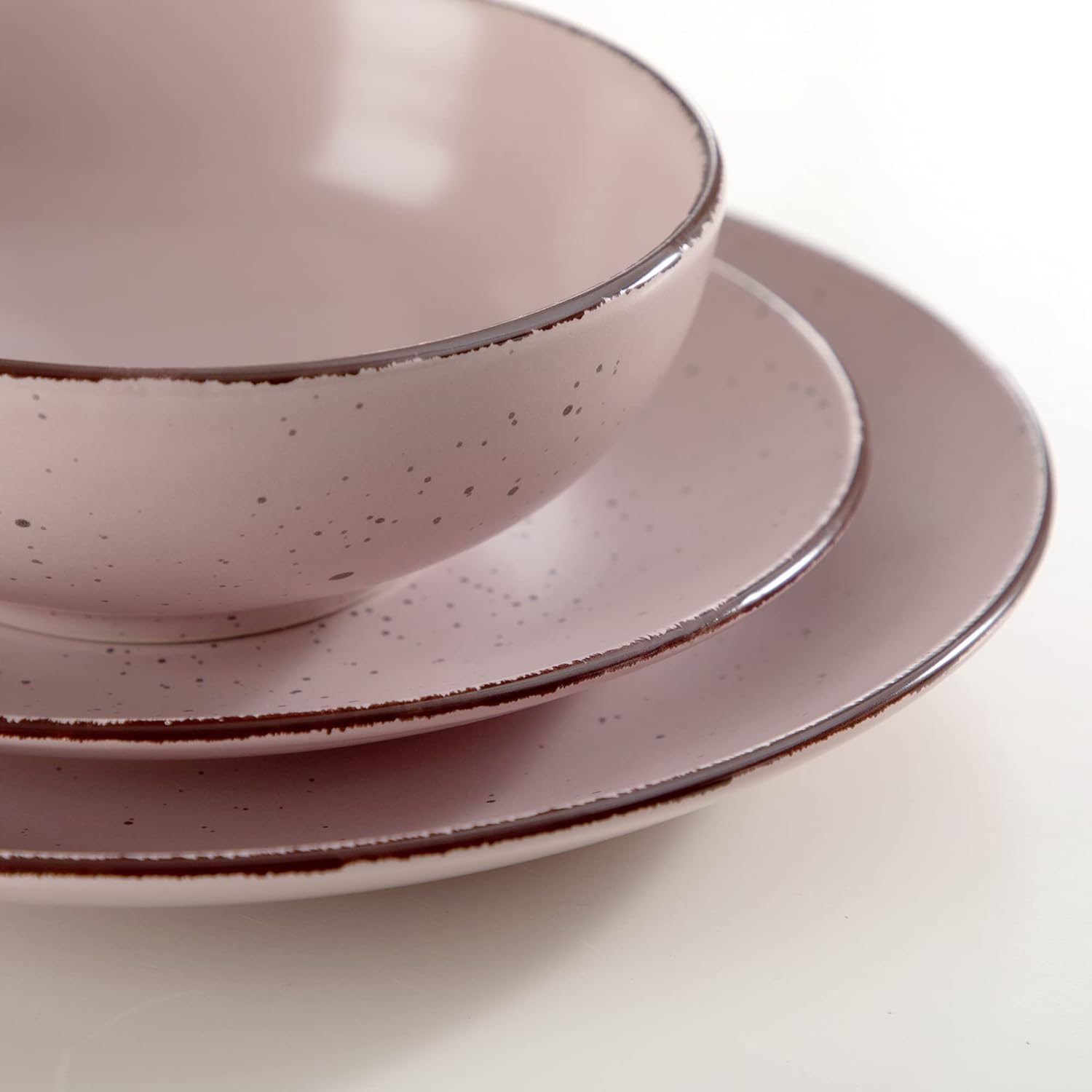 vancasso Moda – Juego de vajilla mate color crema, vajilla de cerámica de 32 piezas con plato de cena de 11 pulgadas, plato de postre de 8 pulgadas,