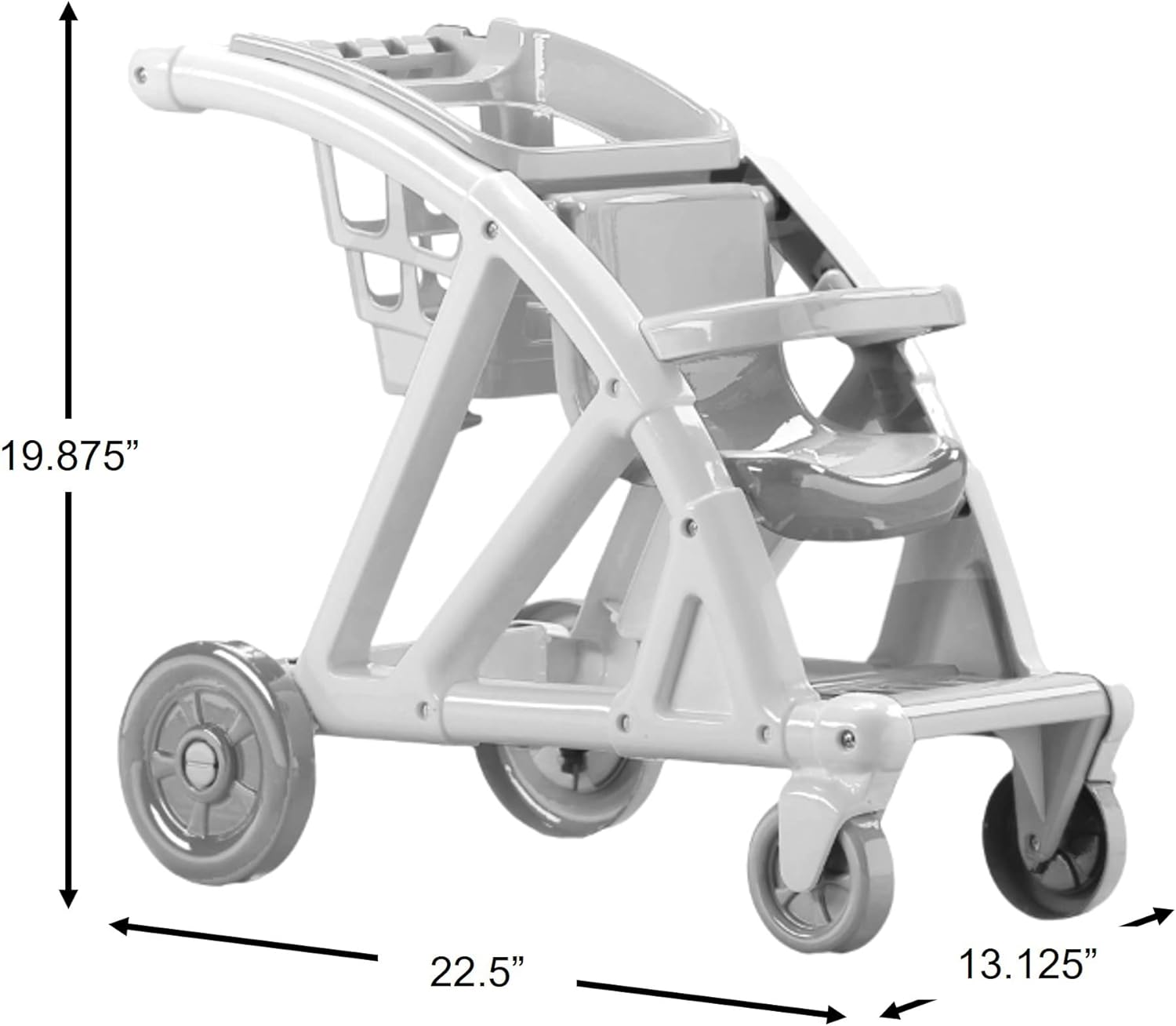 American Plastic Toys Shop with Me – Cochecito para muñeca de bebé, cochecito 2 en 1 y carrito de compras, fomenta el juego de roles, desarrolla