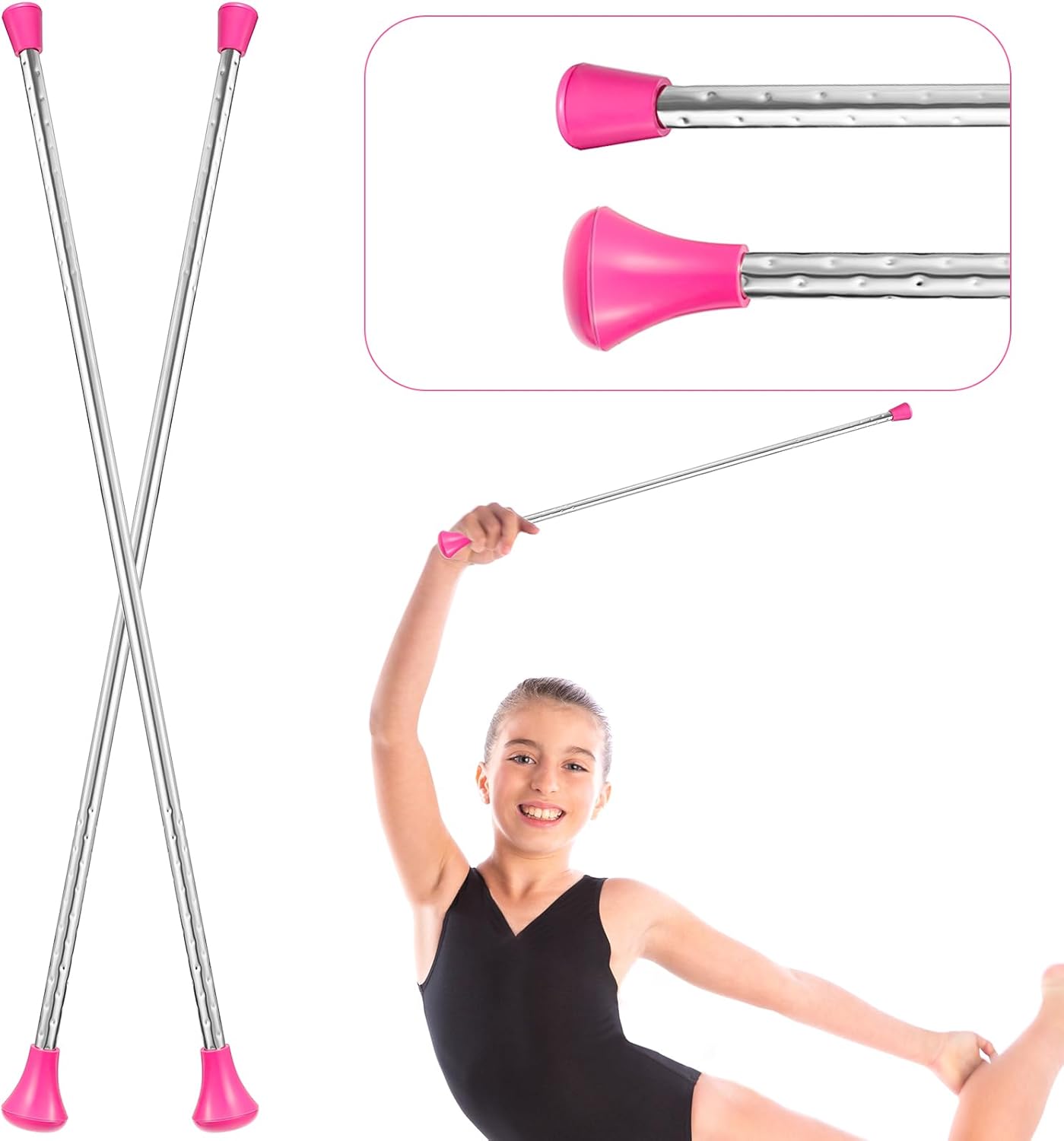 Twirling Baton Baton – Bastón de gimnasia unisex para niños, banda de marcha de bastón de metal para espectáculos de talentos, baile artístico, giro