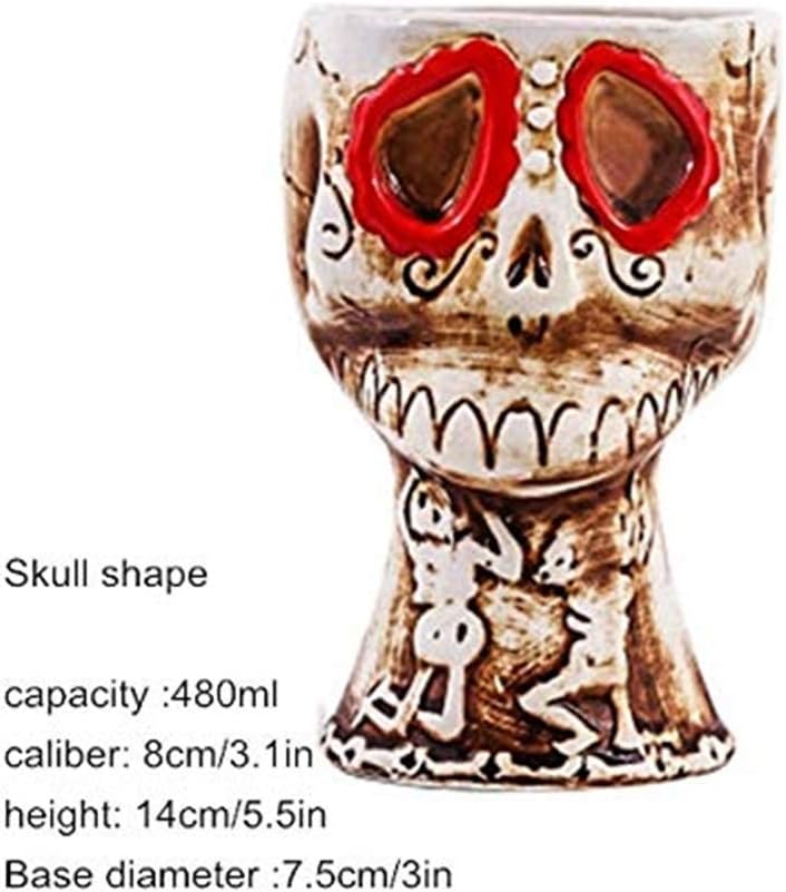 Tazas de cóctel Tiki (480 ml15.2 onzas), taza Tiki de cerámica para copas de cóctel exóticas, Tiki Bar profesional hawaiano fiesta barware  Gran
