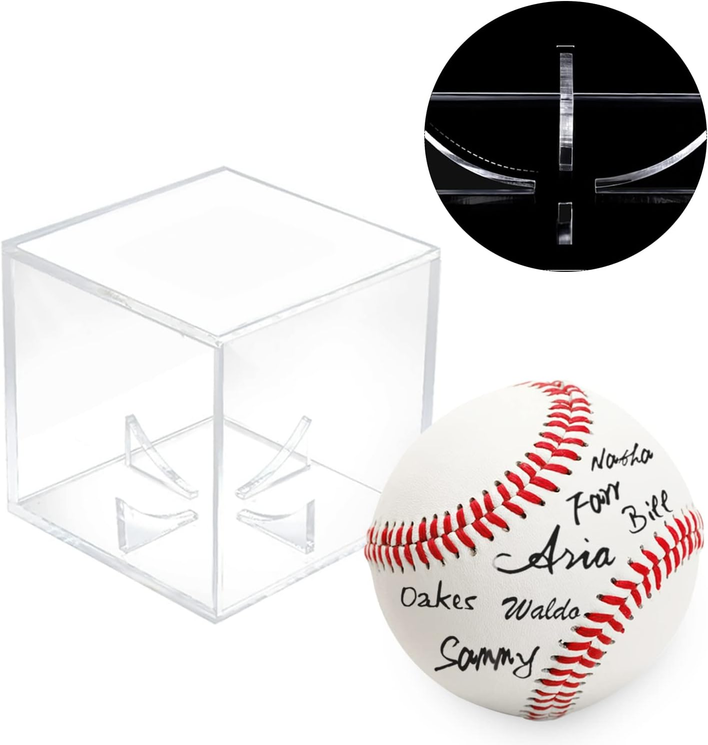 Paquete de 2 vitrinas de béisbol  Soporte acrílico con protección UV para exhibición, vitrina transparente, caja de béisbol, escaparate de